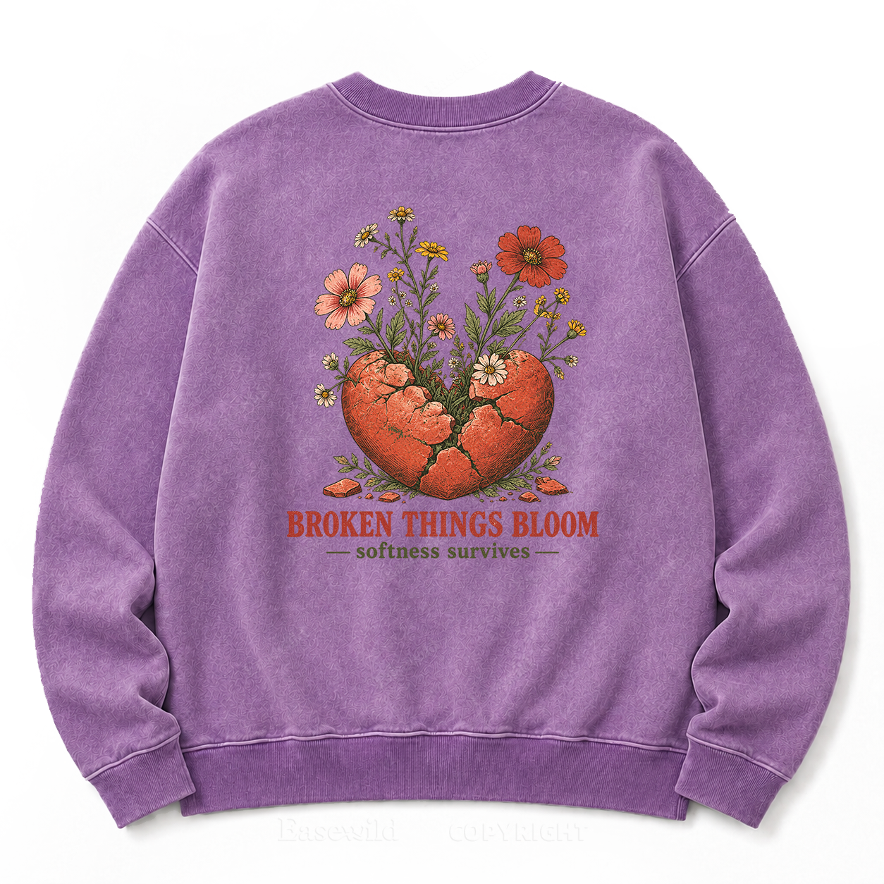 Bloom Through Broken Washed Sweatshirts