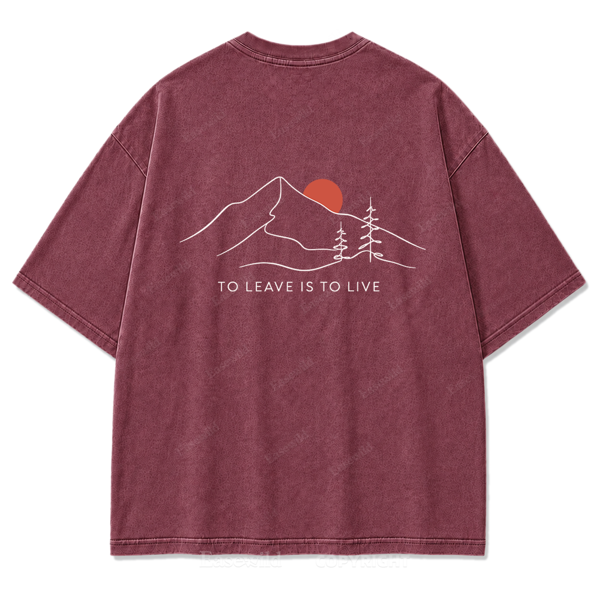 To Leave Is To Live Mountain Graphic Washed T-Shirt