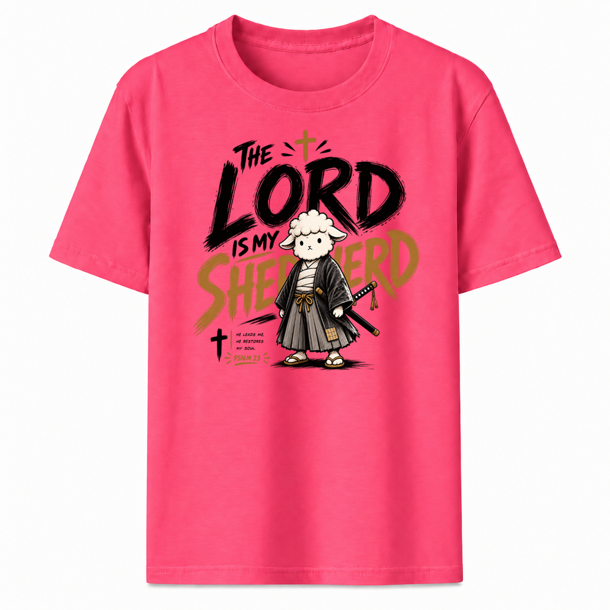 The Lord Is My Shepherd Samurai Lamb Graphic T-Shirt