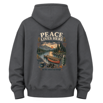 Peace Lives Here Lake Escape Graphic Hoodie