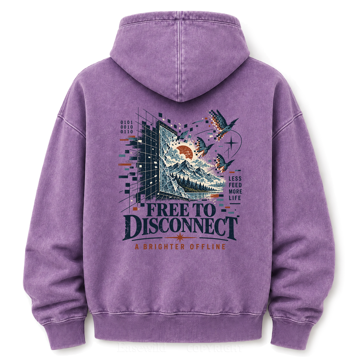 Pixel to Peaks Washed Graphic Hoodie