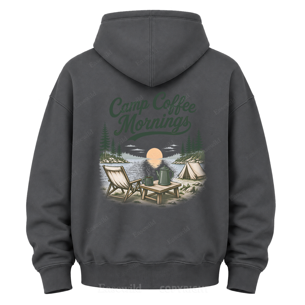 Camp Coffee Mornings Washed Graphic Hoodie