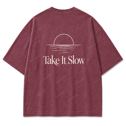 Still Water, Slow Days Washed Print Tee