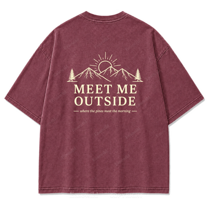 Meet Me Outside Sunrise Washed Print Tee