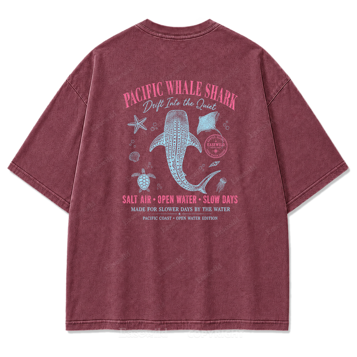 Pacific Whale Shark Washed Print Tee