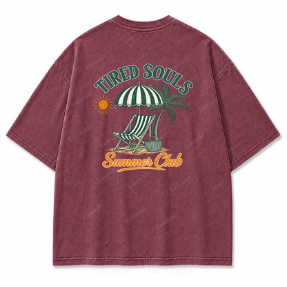 Tired Souls Summer Club Washed Print Tee
