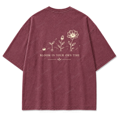 Bloom In Your Own Time Washed Print Tee
