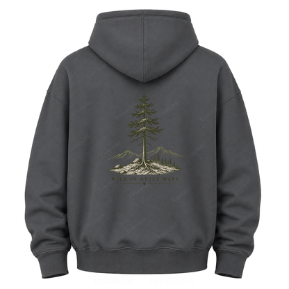 Wild in Quiet Ways Vintage Pine Graphic Hoodie