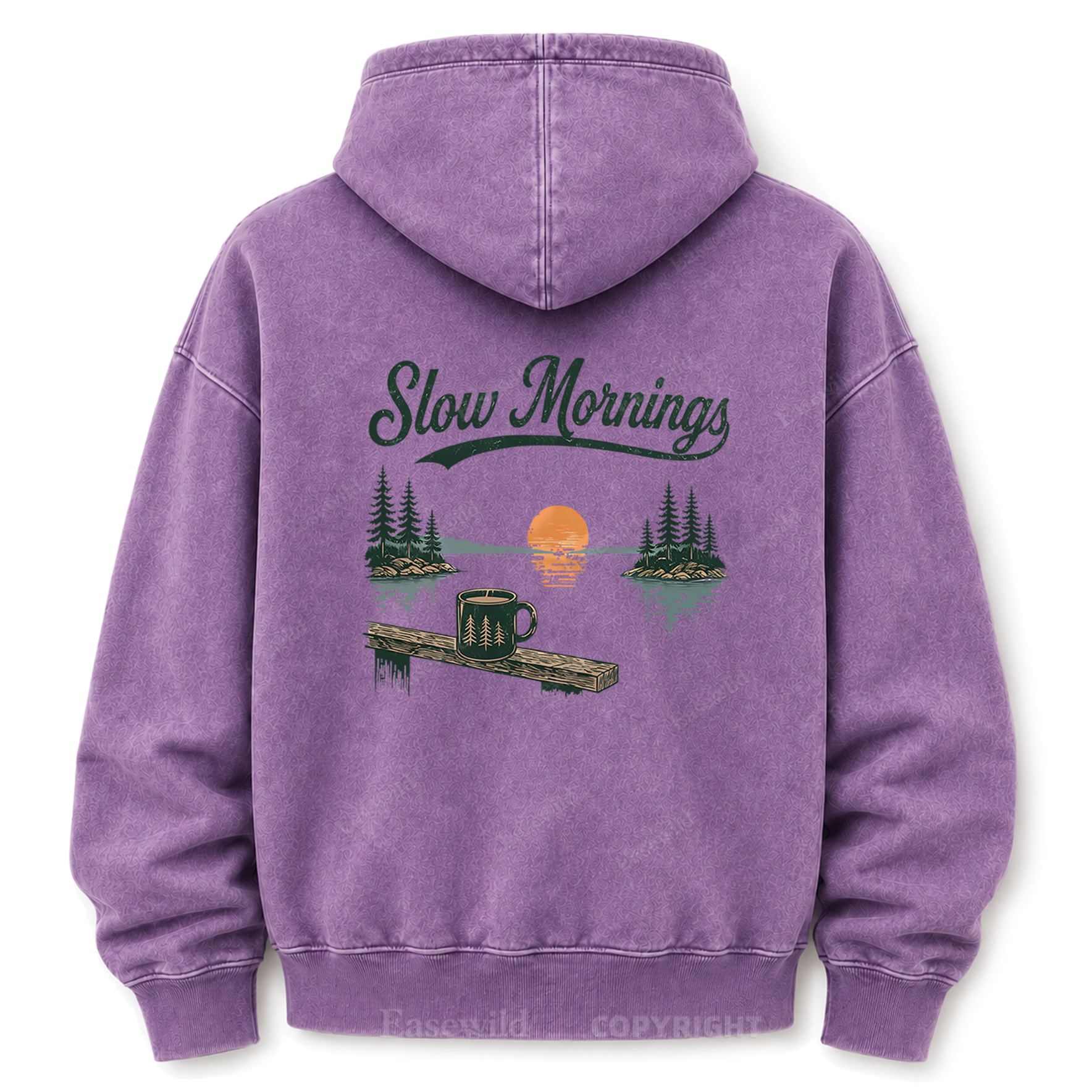 Slow Mornings Lakeside Washed Grafik-Hoodie