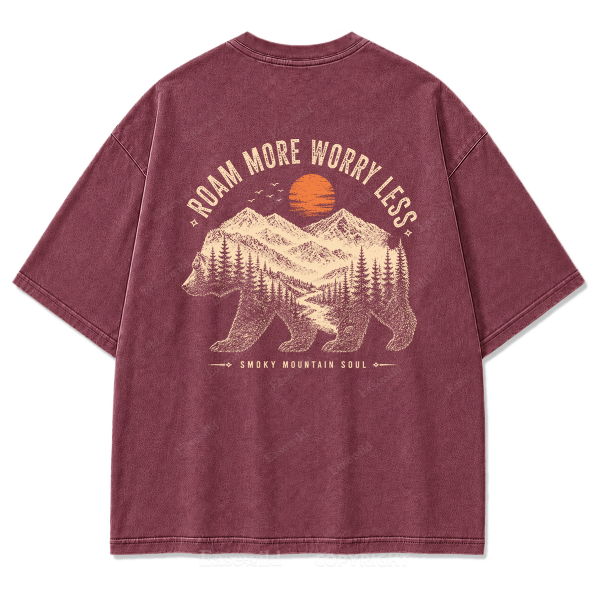 Roam More Worry Less Washed Print Tee