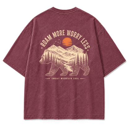 Roam More Worry Less Washed Print Tee