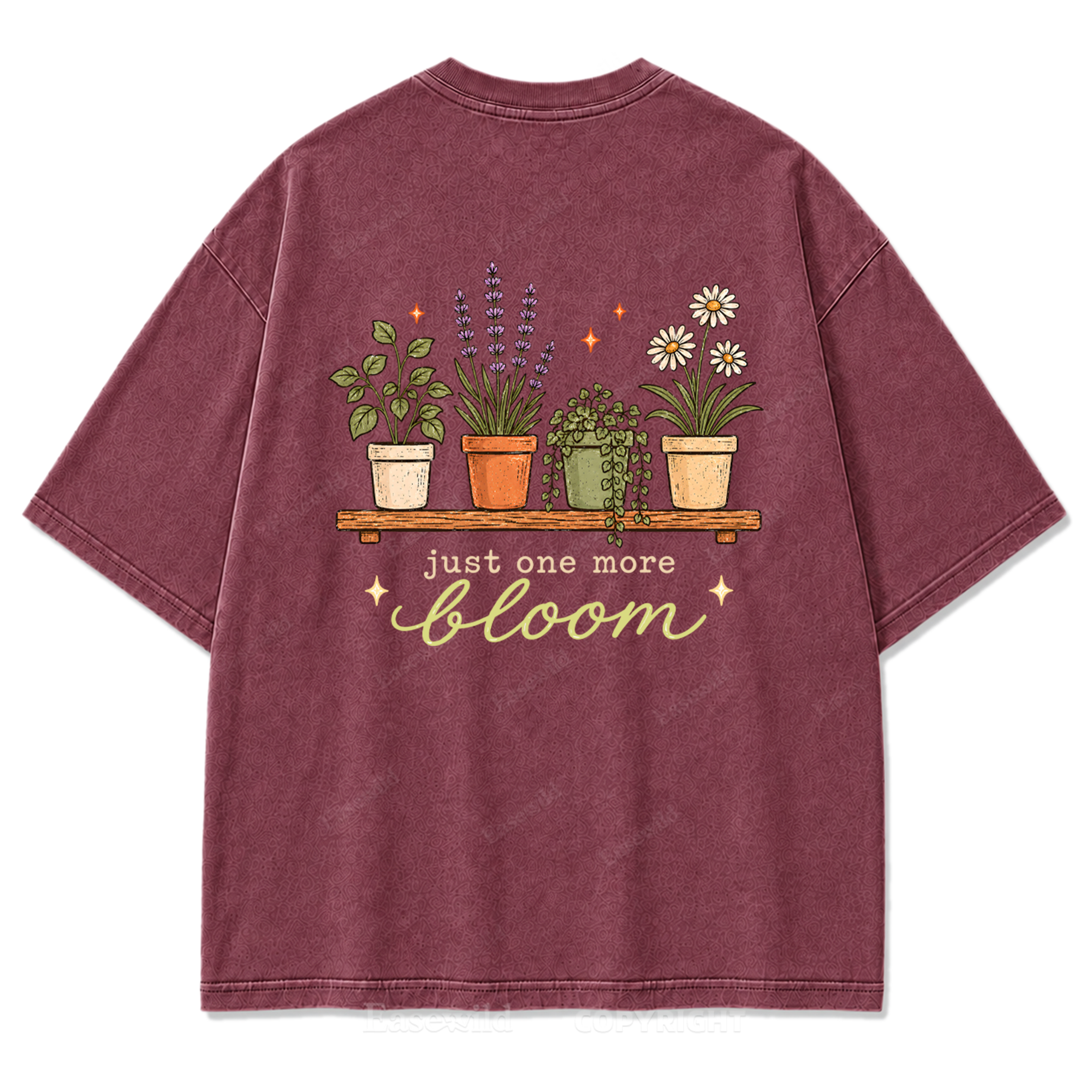 Just One More Bloom Washed Print Tee
