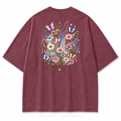 Live Wild Bloom Free Floral Art Print Tee