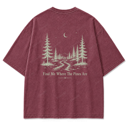 Pinebound Nights Washed Print Tee