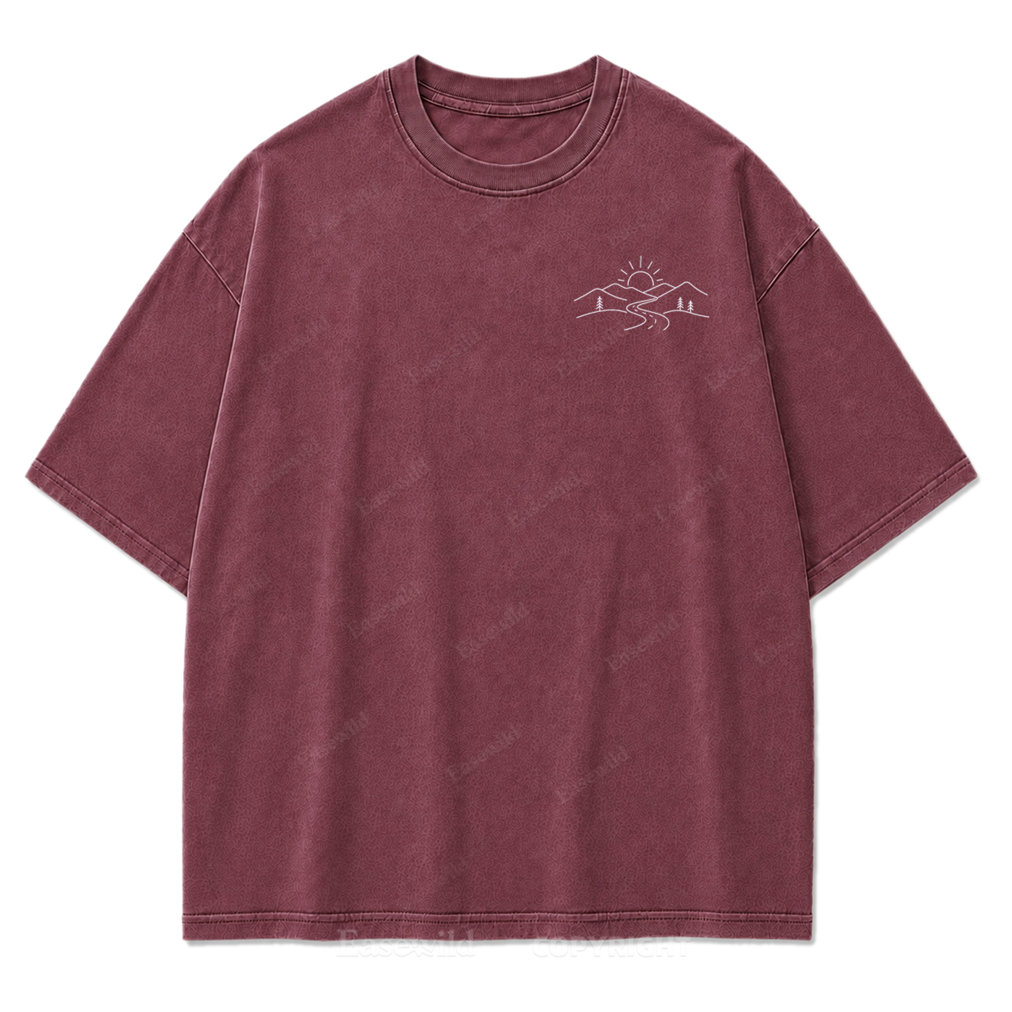 Wander Path Minimal Washed Print Tee