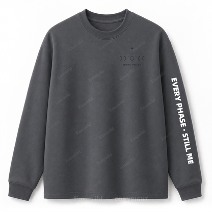 Moon Phase Celestial Graphic Long Sleeve Tee