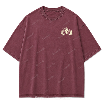 Happiness Lives Outside Washed Print Tee