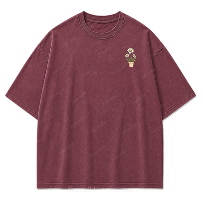 Just One More Bloom Washed Print Tee