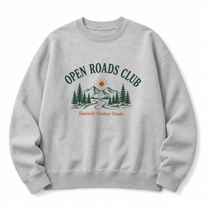 Open Roads Club Washed Grafik-Sweatshirt
