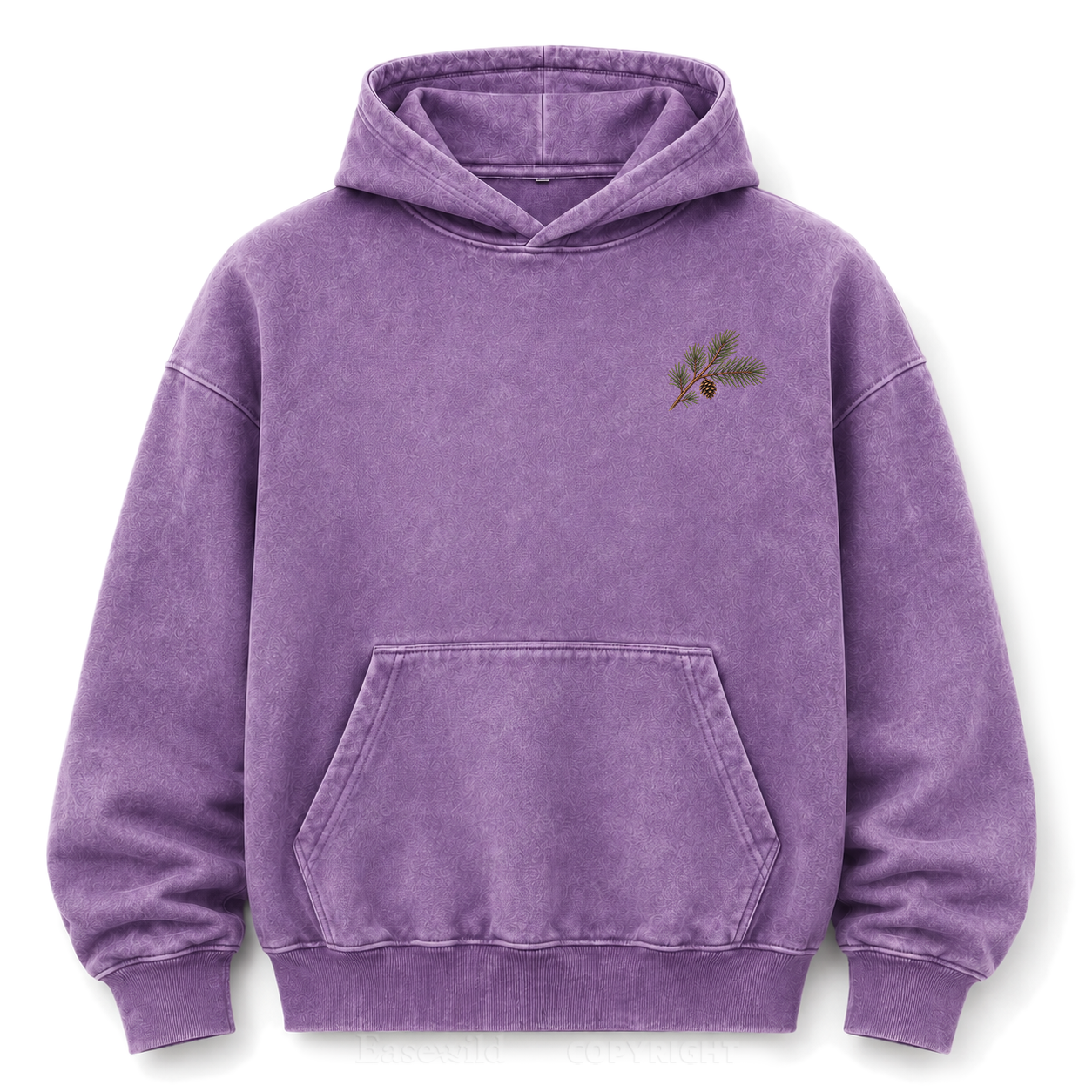 Meet Me Where the Pines Whisper Vintage Woodland Washed Graphic Hoodie
