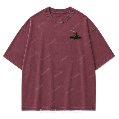 Adventure Awaits Mountain Camp Washed Print Tee