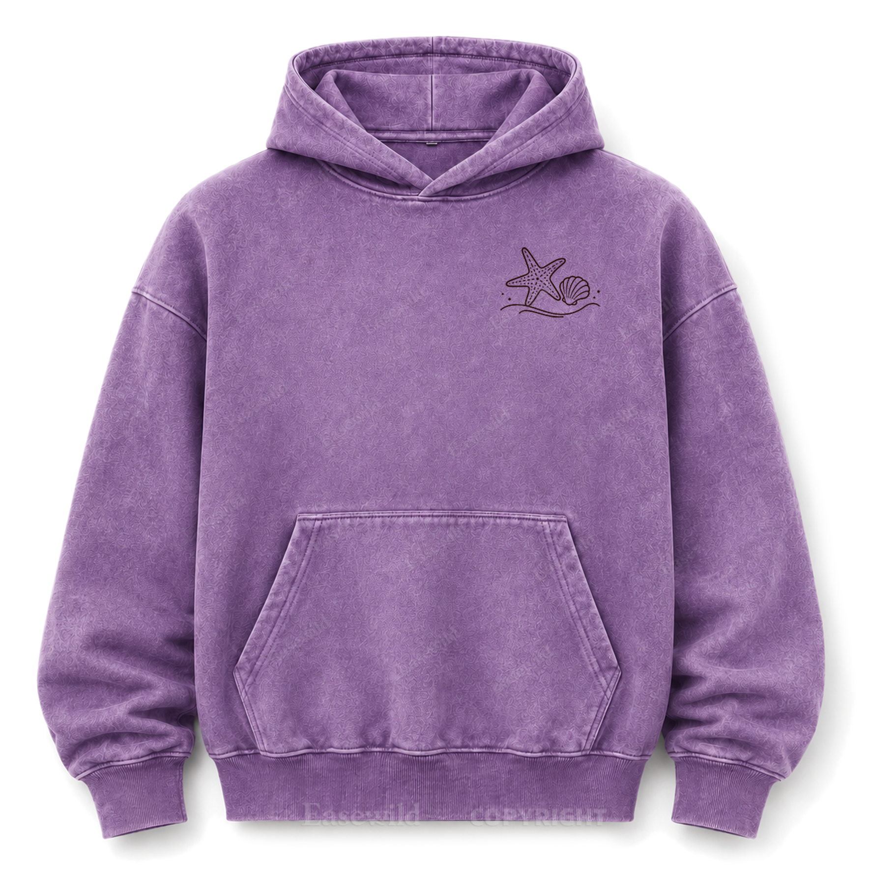 Ocean Breeze Wave Washed Graphic Hoodie