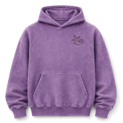 Ocean Breeze Wave Washed Graphic Hoodie