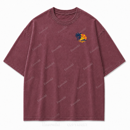 Retro Beach Sunset Oversized Graphic Tee
