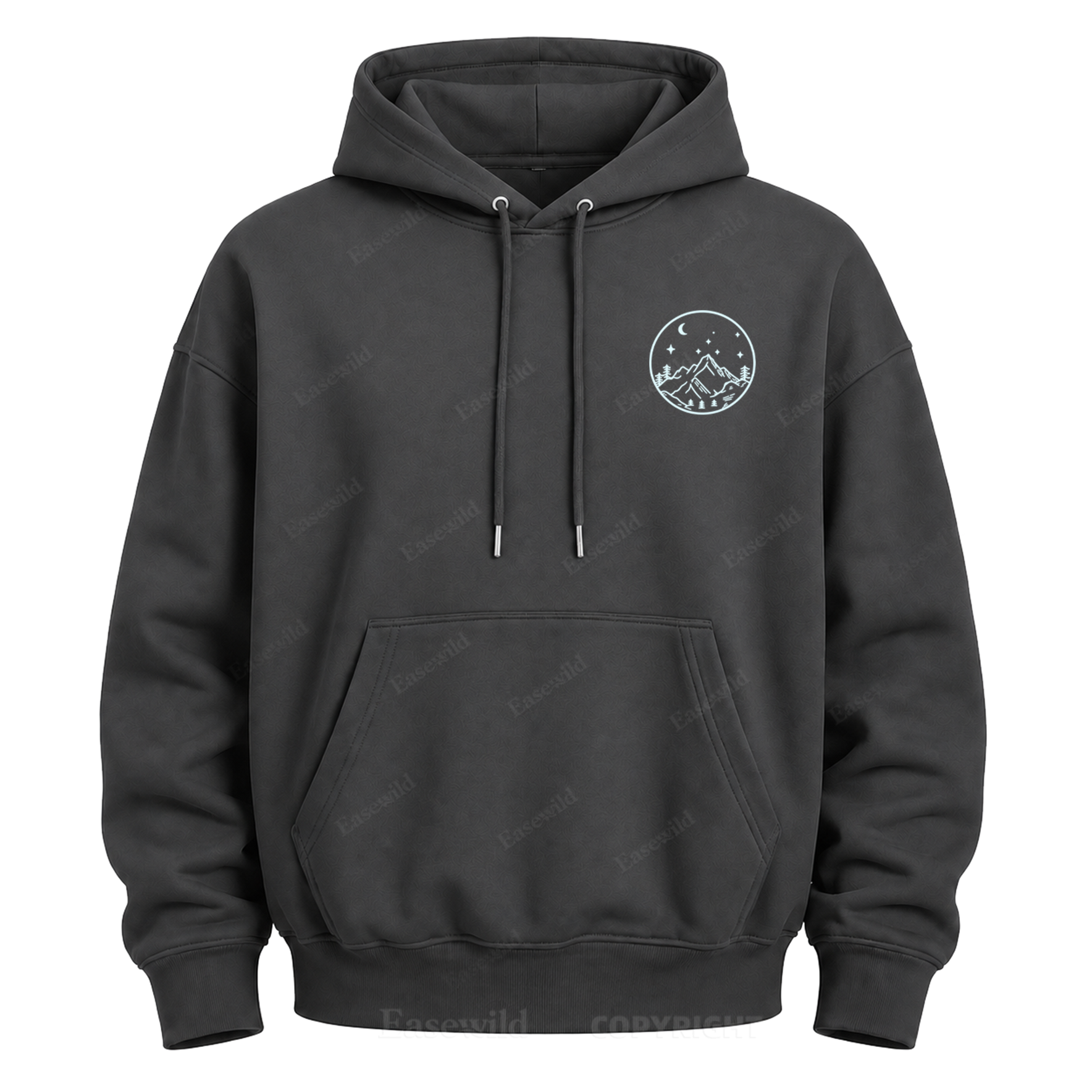 Celestial Mountain Sun & Moon Graphic Hoodie
