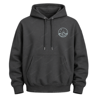 Celestial Mountain Sun & Moon Graphic Hoodie