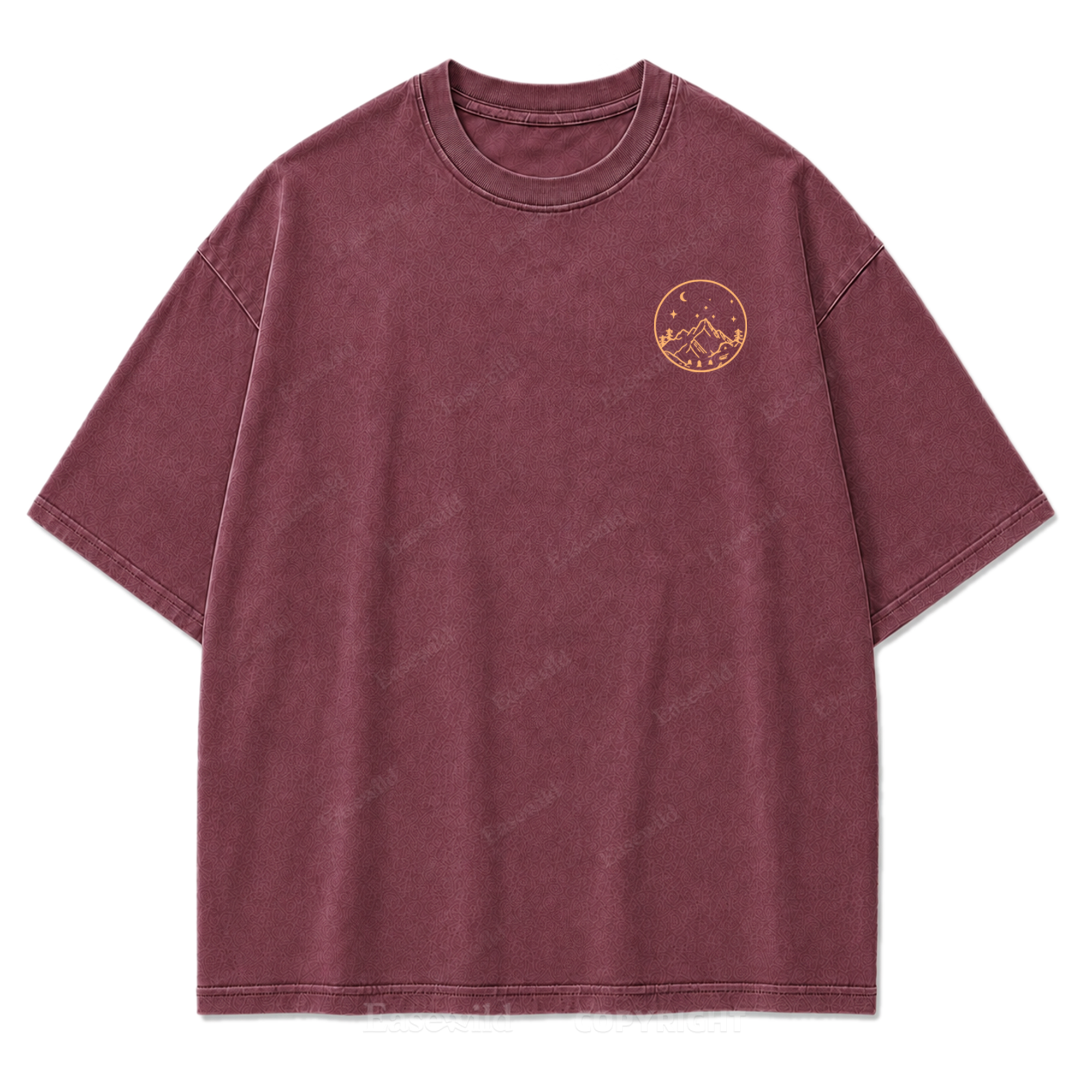 Celestial Balance Mountain Moon Washed Print Tee