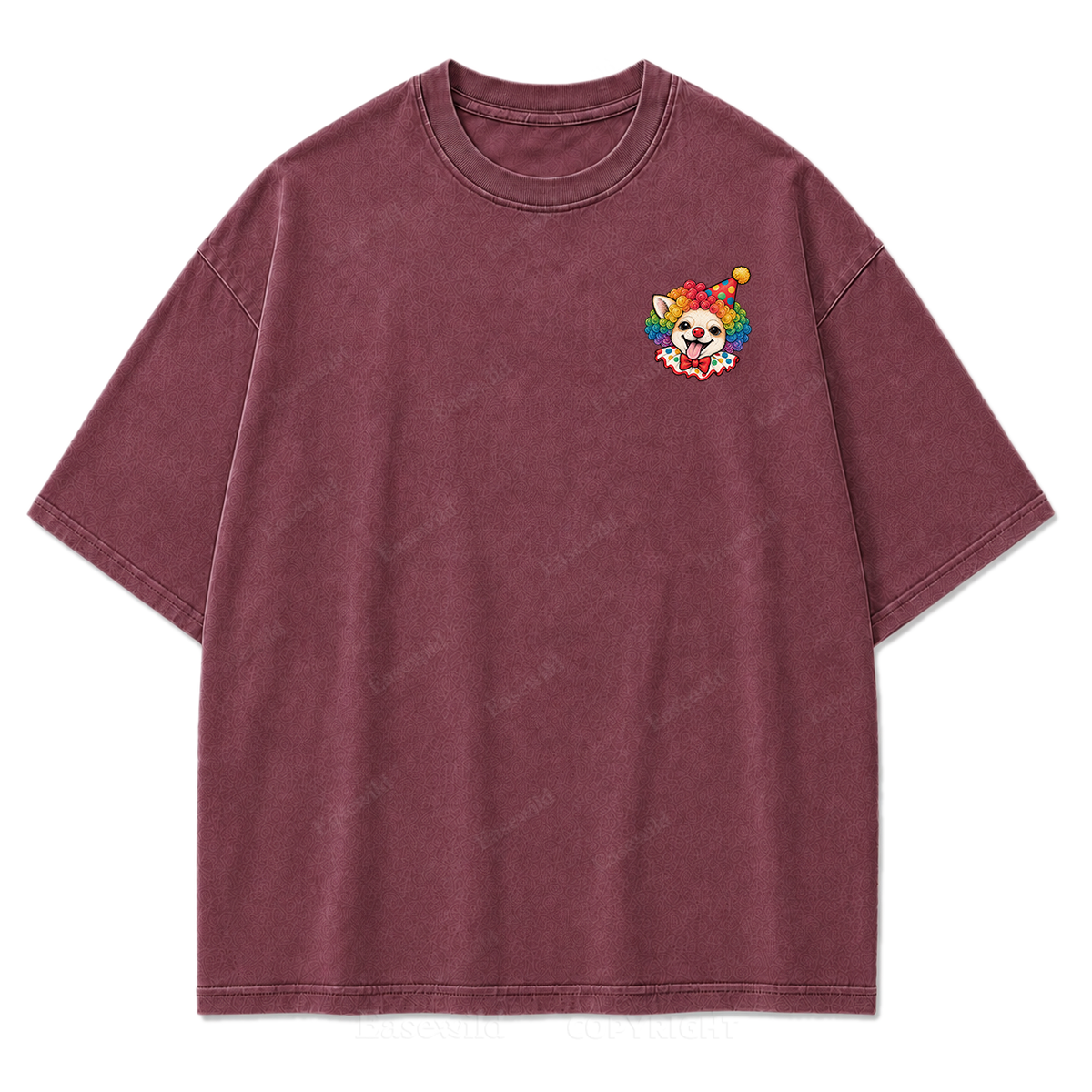 Spooky But Make It Cute Chihuahua Clown Washed Graphic T-Shirt