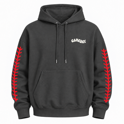 Game Day Baseball Stitch Graphic Hoodie