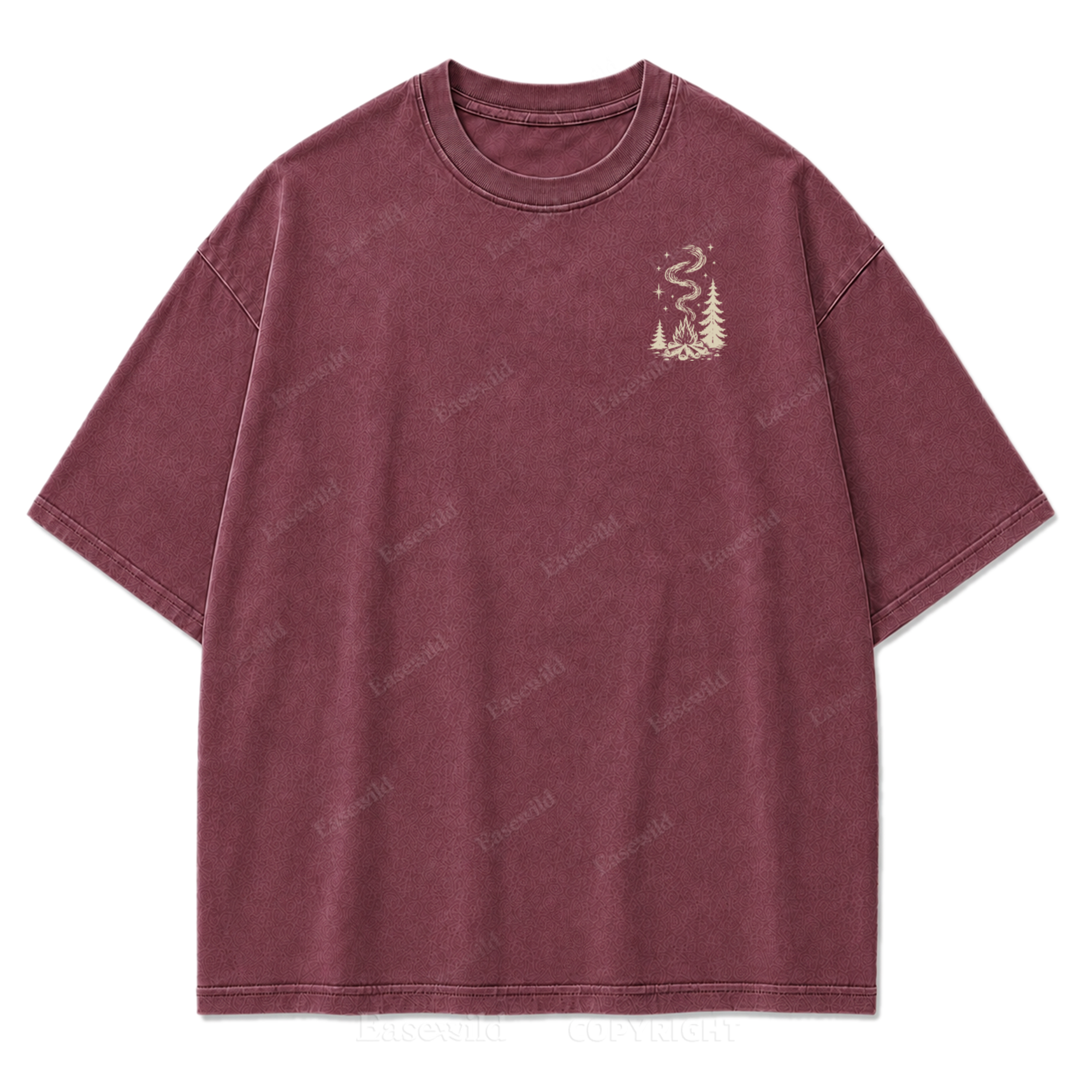 T-Shirt mit gewaschenem Aufdruck „Slow Day Open Skies“