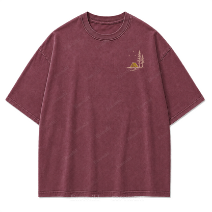 Better in the Woods Camping Washed Print Tee
