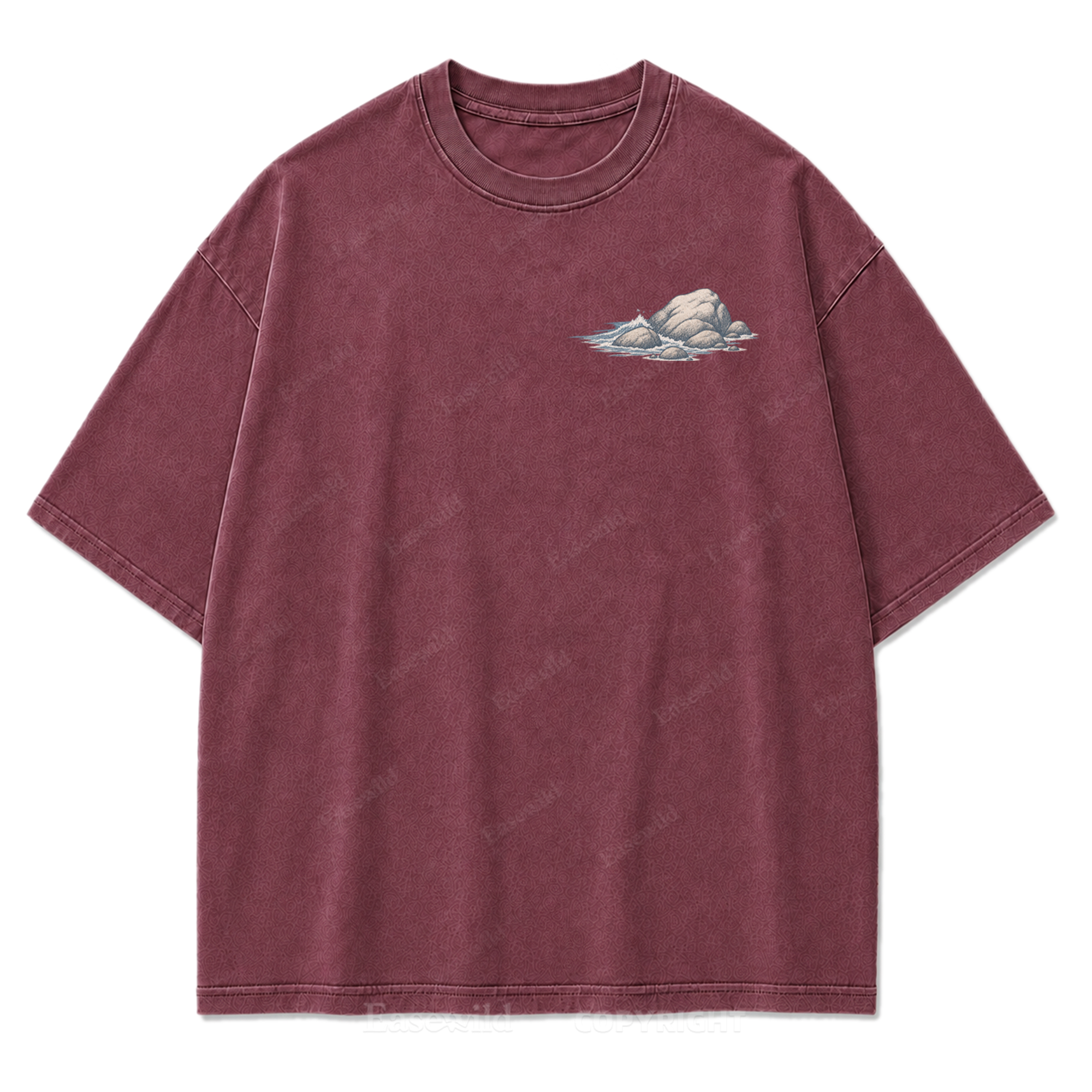 Coastal State Ocean Shore Washed Print Tee