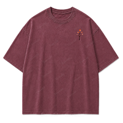 Wander Into Autumn Washed Print Tee