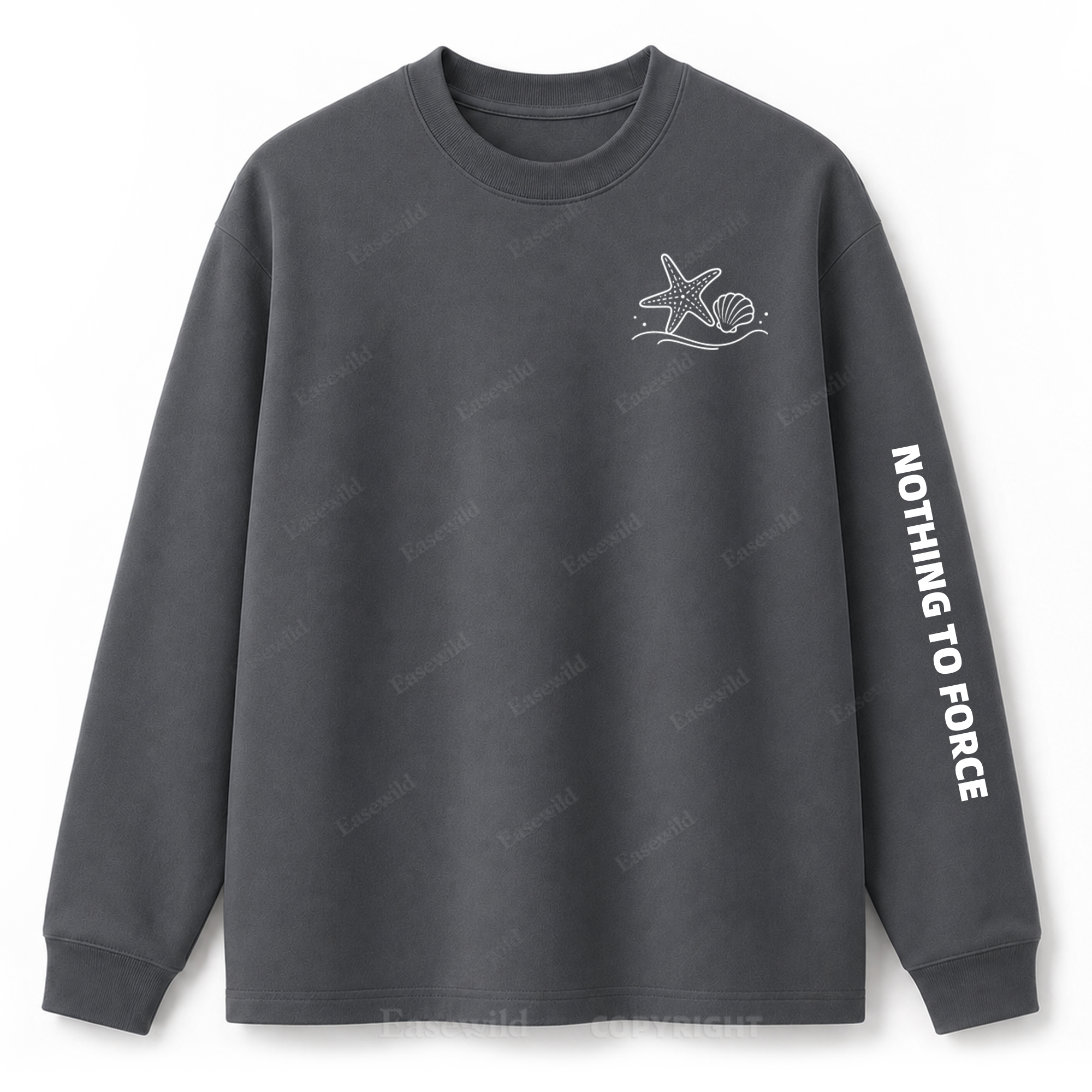 Ocean Breeze Wave Washed Graphic Long Sleeve Tee