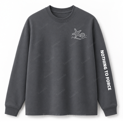 Ocean Breeze Wave Washed Graphic Long Sleeve Tee