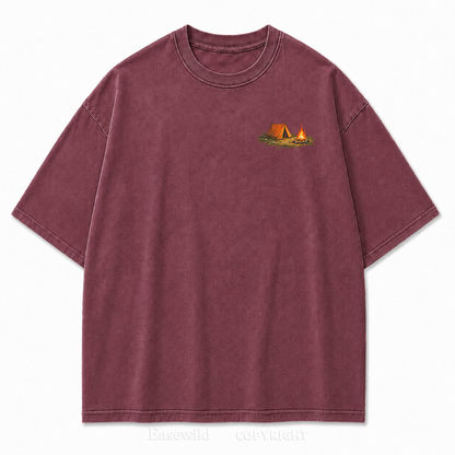 Live Wild Stay Free Vintage Camping PrintTee