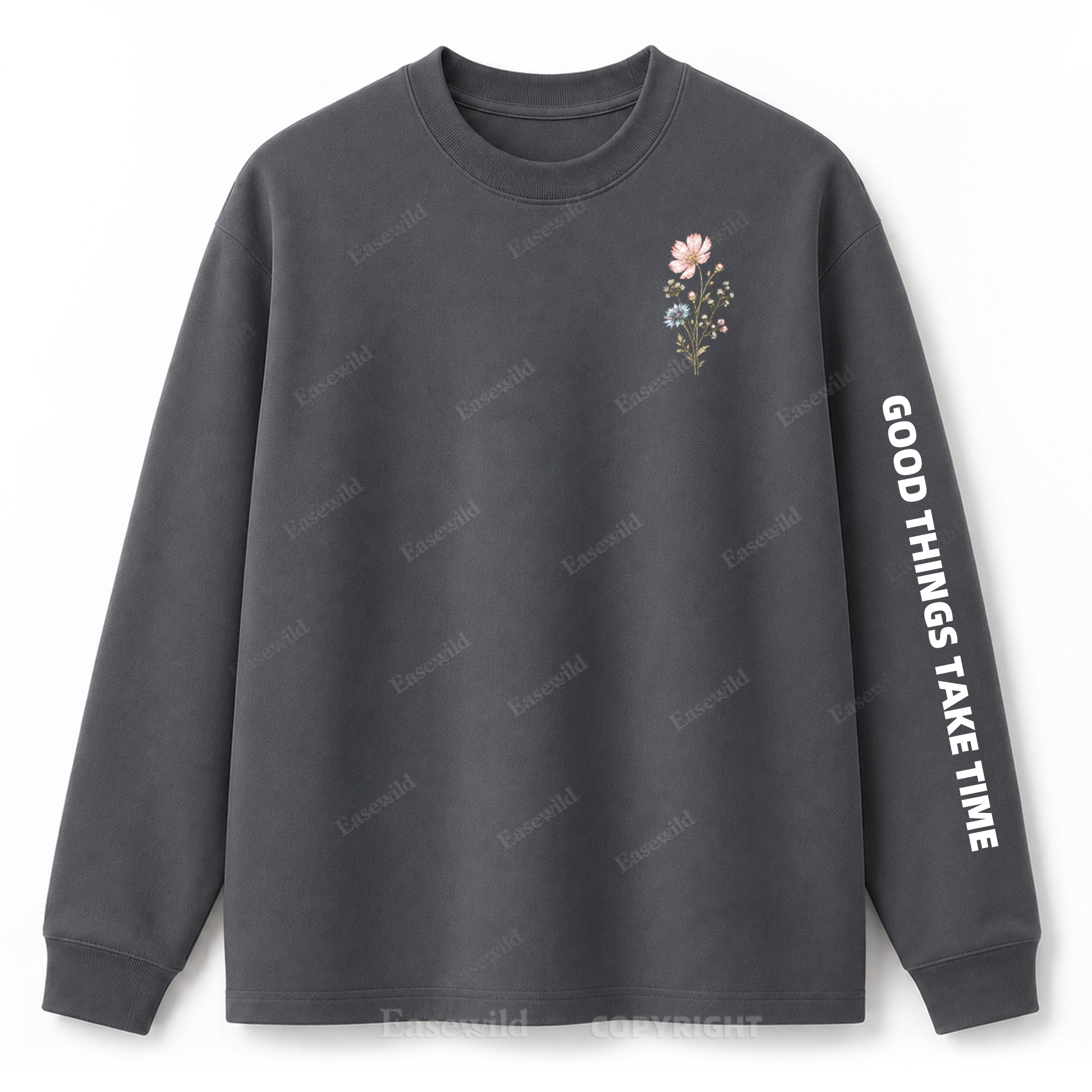 Langarmshirt mit „Keep Growing Wildflower Graphic“-Aufdruck