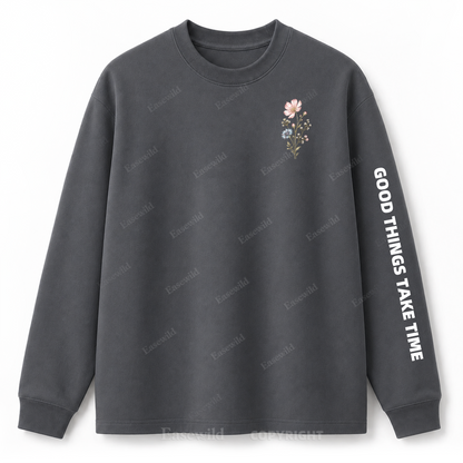 Langarmshirt mit „Keep Growing Wildflower Graphic“-Aufdruck