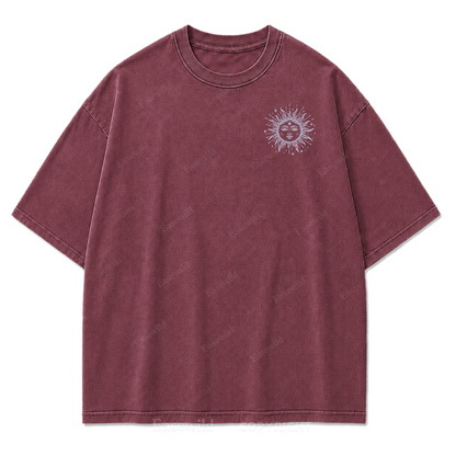 Sun and Moon Eclipse Celestial Washed Print Tee