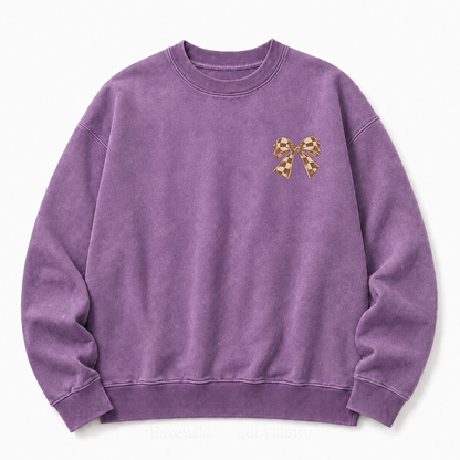 MAMA Bow Washed Graphic Sweatshirt