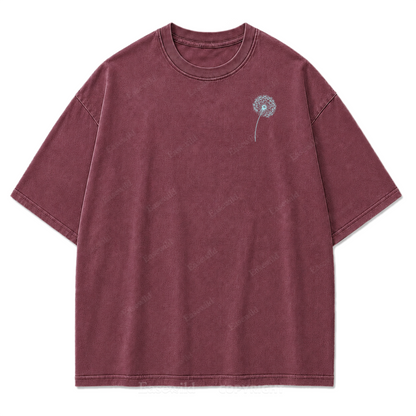 Drifting Wishes Dandelion Washed Print Tee