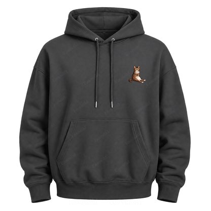 Runs On Coffee And Panic Tabby Cat Graphic Hoodie
