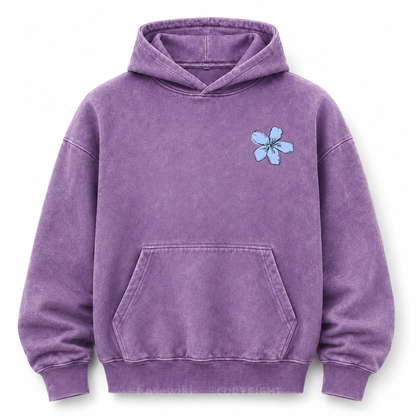 Simple Is Always In Style Floral Washed Graphic Hoodie