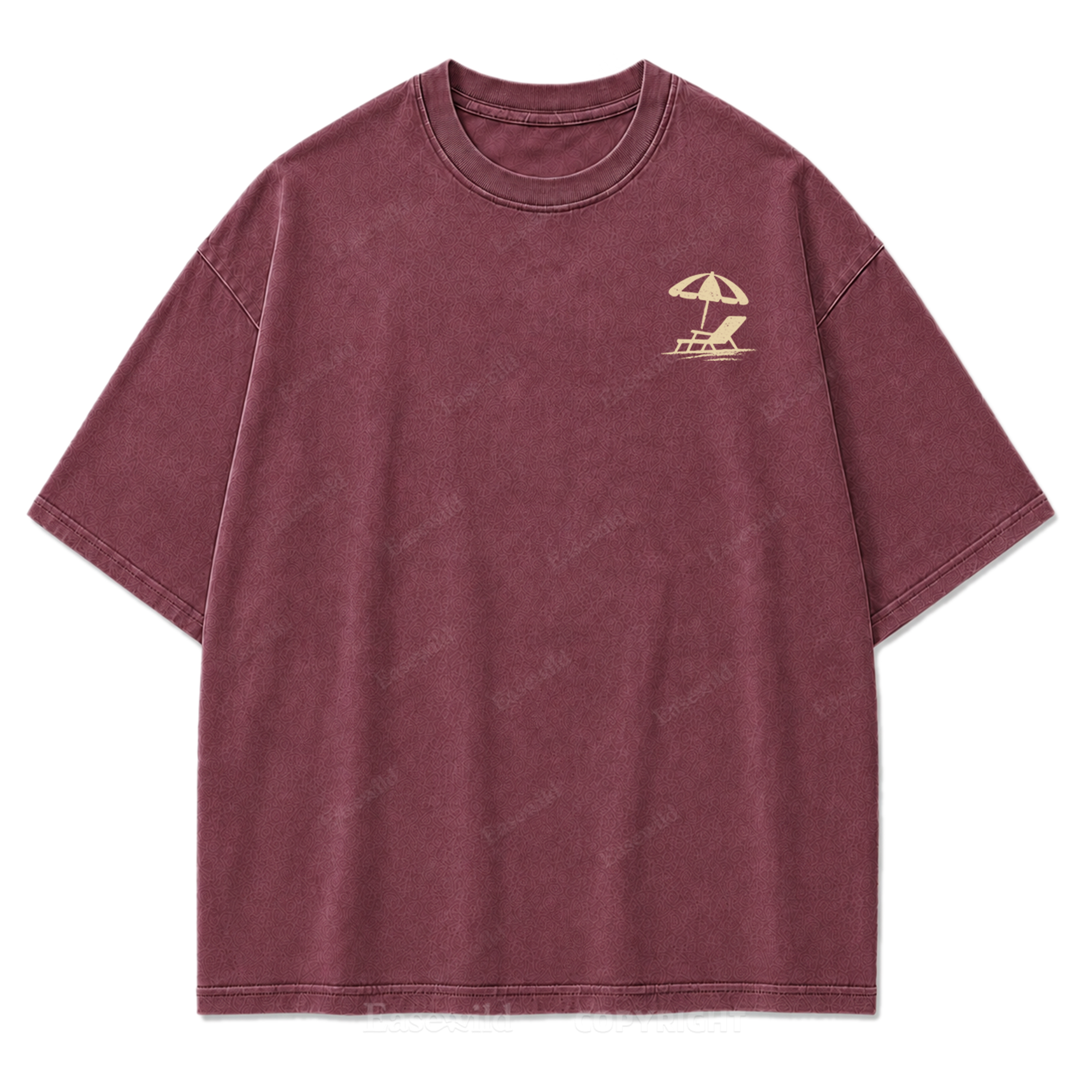 Summer Never Ends T-Shirt mit Strand-Print-Waschung