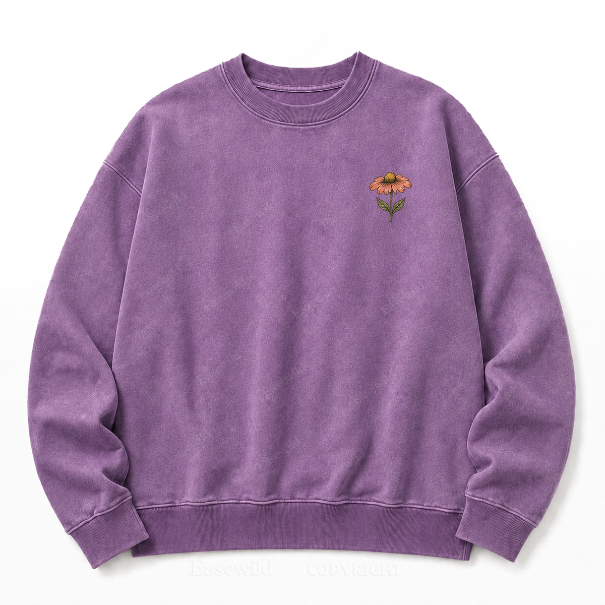 Quiet Authenticity Retro Eye Floral Washed Sweatshirt