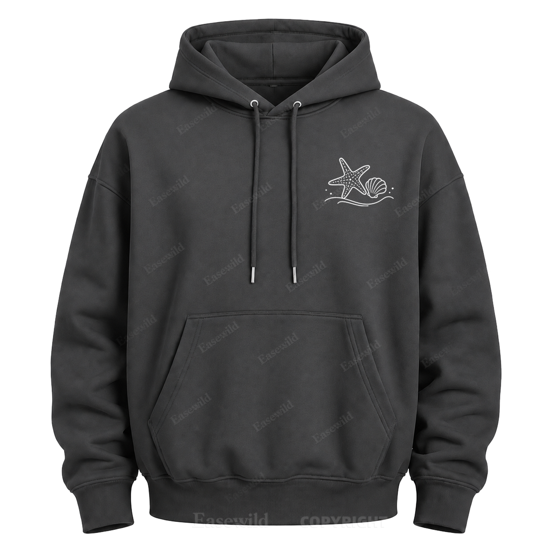 Ocean Breeze Wave Graphic Hoodie